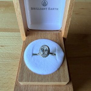 Brilliant Earth Silver Ring with Clear Gemstone